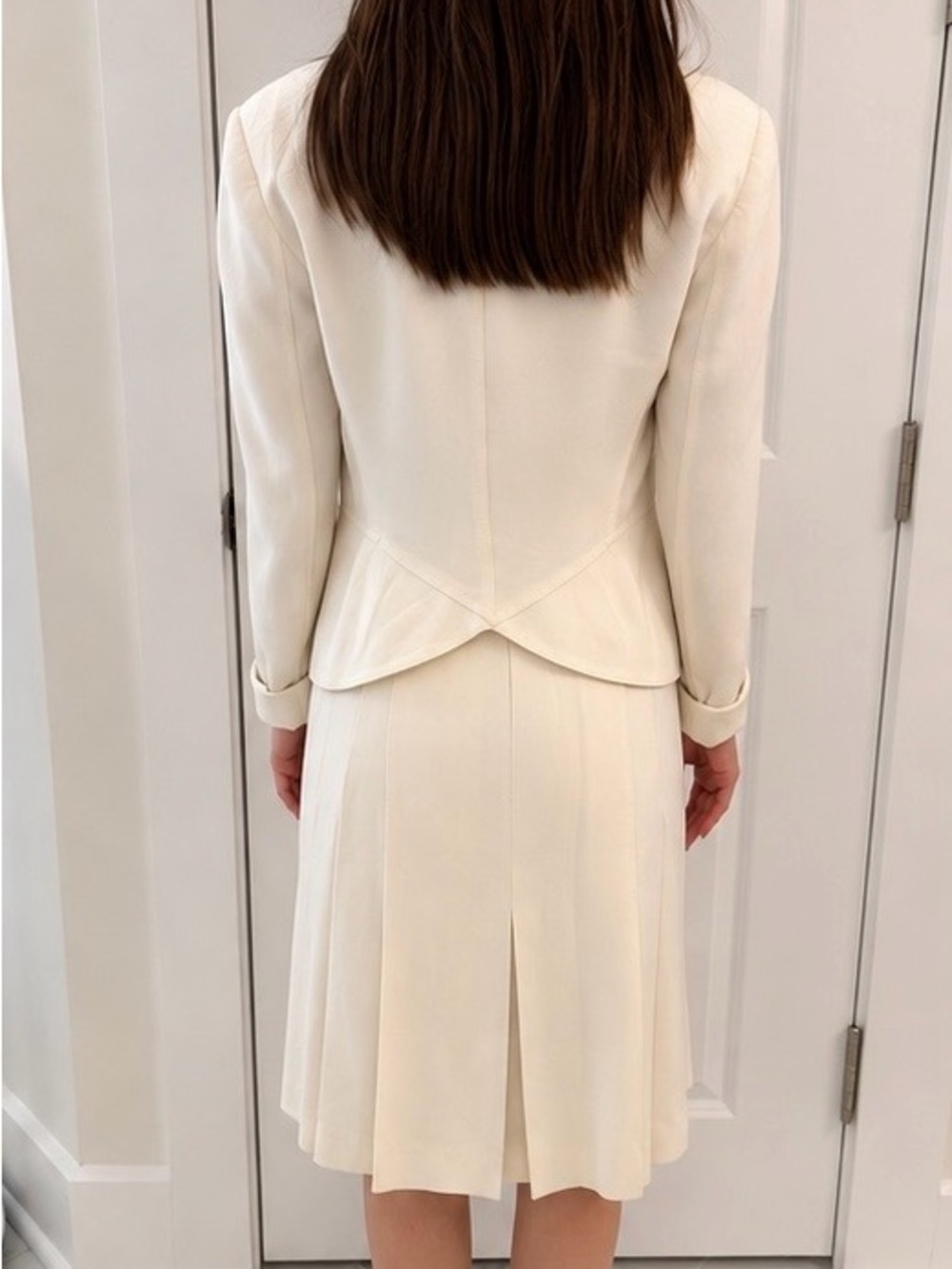 VINTAGE PRADA Cream Pleated Buisness Suit - Picture 2 of 6
